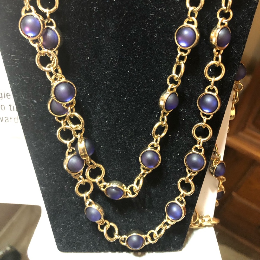 Coldwater Creek gold and purple jewelry set